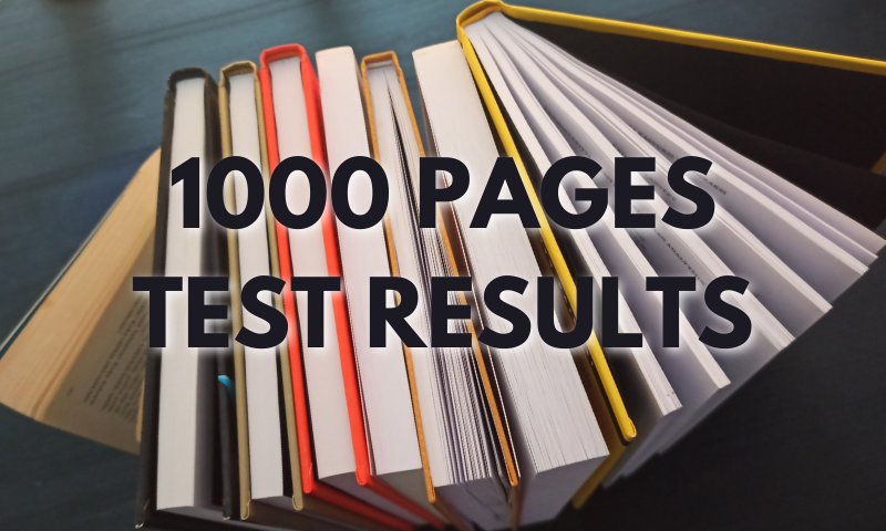 1000 pages test results